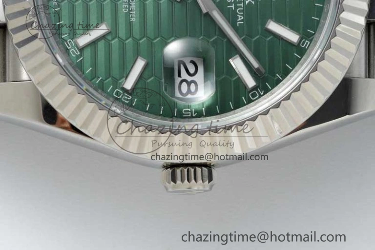 DateJust 41mm 126334 DIWF 1:1 Best Edition 904L Steel Green Fluted Dial on Jubilee Bracelet SA3235