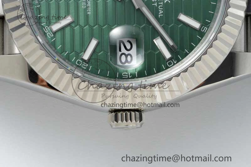 DateJust 41mm 126334 DIWF 1:1 Best Edition 904L Steel Green Fluted Dial on Jubilee Bracelet SA3235