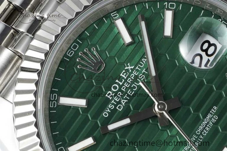 DateJust 41mm 126334 DIWF 1:1 Best Edition 904L Steel Green Fluted Dial on Jubilee Bracelet SA3235