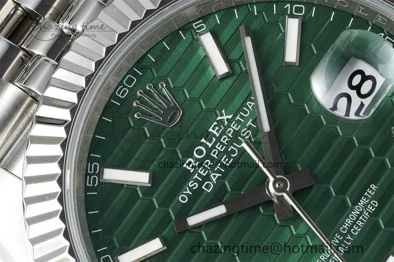 DateJust 41mm 126334 DIWF 1:1 Best Edition 904L Steel Green Fluted Dial on Jubilee Bracelet SA3235