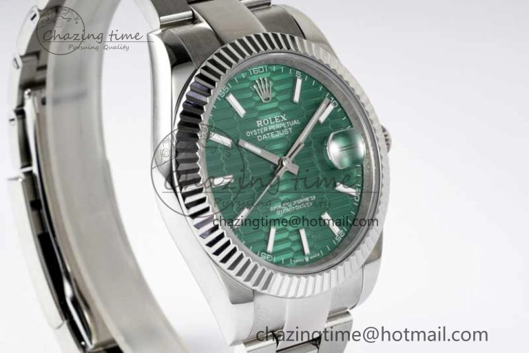 DateJust 41mm 126334 DIWF 1:1 Best Edition 904L Steel Green Fluted Dial on Oyster Bracelet SA3235