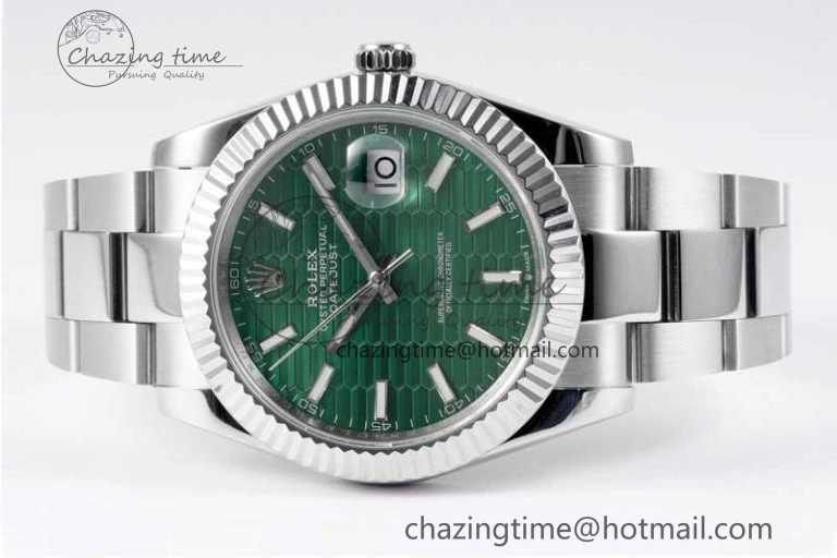 DateJust 41mm 126334 DIWF 1:1 Best Edition 904L Steel Green Fluted Dial on Oyster Bracelet SA3235