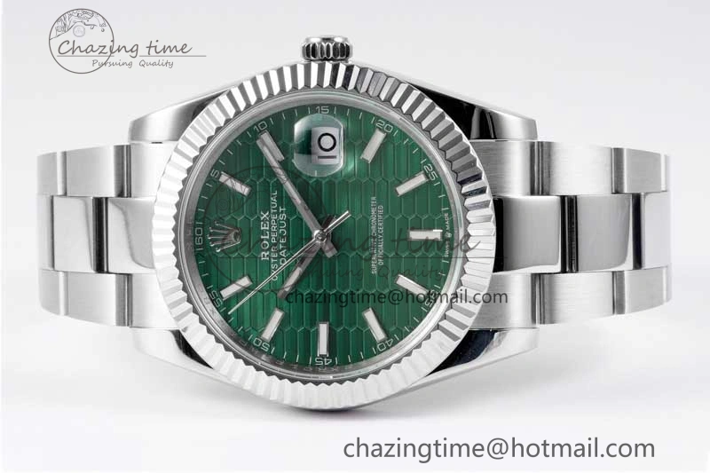 DateJust 41mm 126334 DIWF 1:1 Best Edition 904L Steel Green Fluted Dial on Oyster Bracelet SA3235