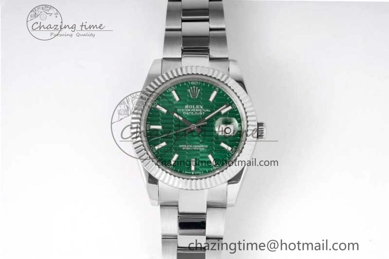 DateJust 41mm 126334 DIWF 1:1 Best Edition 904L Steel Green Fluted Dial on Oyster Bracelet SA3235