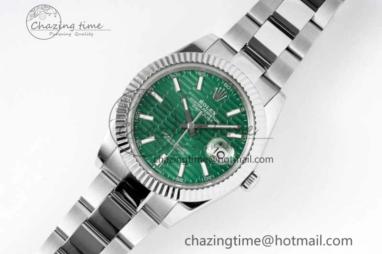 DateJust 41mm 126334 DIWF 1:1 Best Edition 904L Steel Green Fluted Dial on Oyster Bracelet SA3235