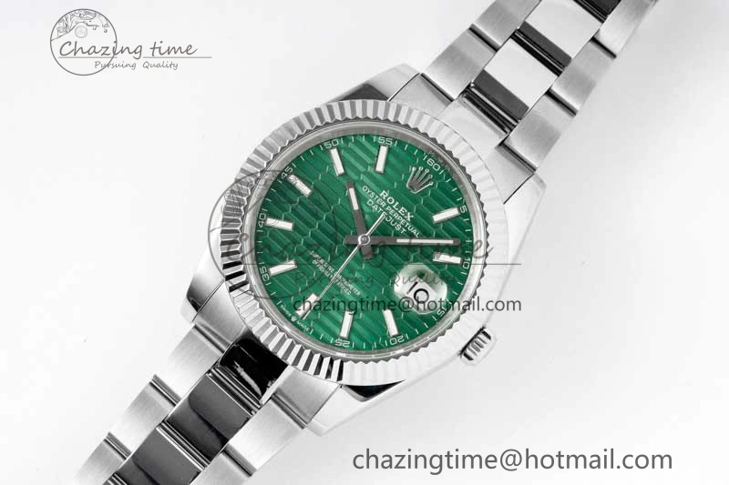 DateJust 41mm 126334 DIWF 1:1 Best Edition 904L Steel Green Fluted Dial on Oyster Bracelet SA3235