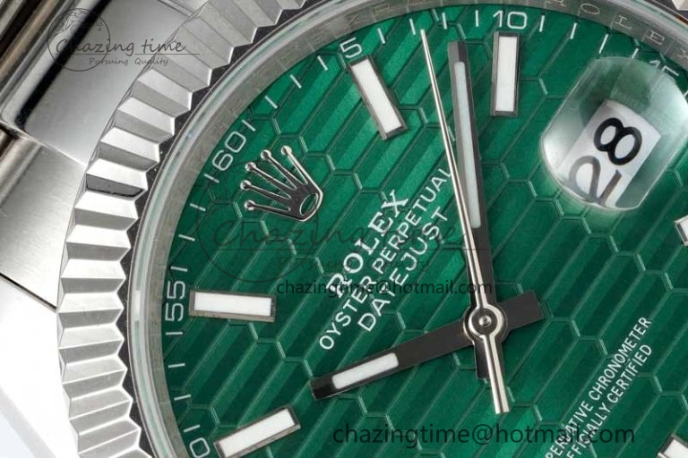 DateJust 41mm 126334 DIWF 1:1 Best Edition 904L Steel Green Fluted Dial on Oyster Bracelet SA3235