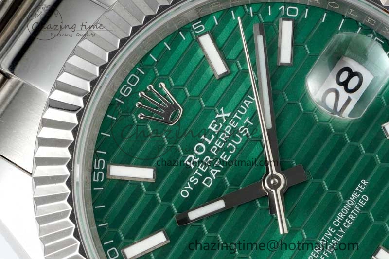 DateJust 41mm 126334 DIWF 1:1 Best Edition 904L Steel Green Fluted Dial on Oyster Bracelet SA3235