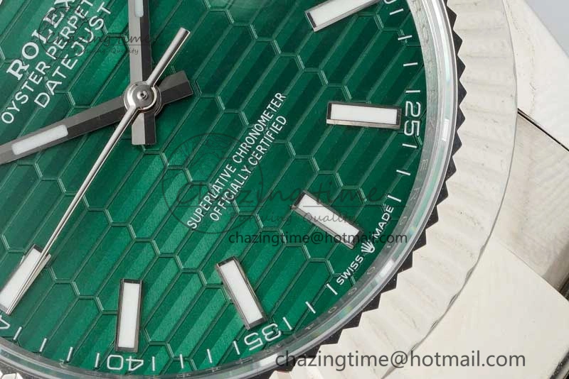DateJust 41mm 126334 DIWF 1:1 Best Edition 904L Steel Green Fluted Dial on Oyster Bracelet SA3235