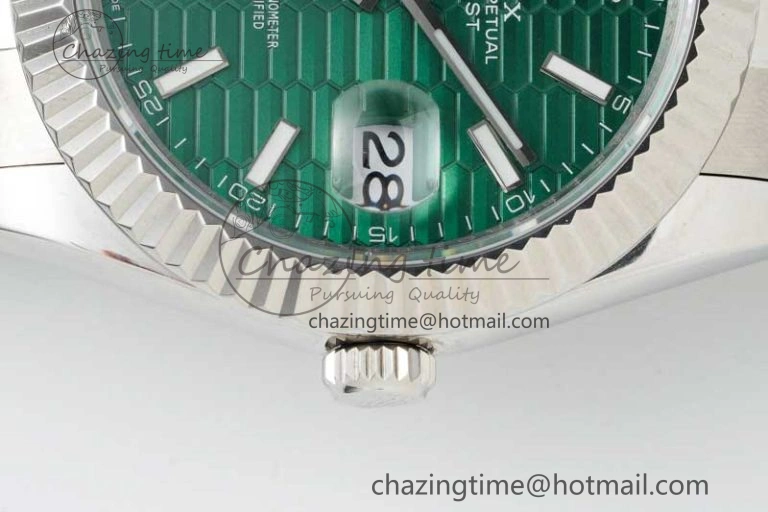 DateJust 41mm 126334 DIWF 1:1 Best Edition 904L Steel Green Fluted Dial on Oyster Bracelet SA3235