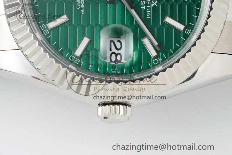 DateJust 41mm 126334 DIWF 1:1 Best Edition 904L Steel Green Fluted Dial on Oyster Bracelet SA3235