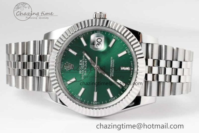 DateJust 41mm 126334 DIWF 1:1 Best Edition 904L Steel Green Sunburst Dial on Jubilee Bracelet SA3235