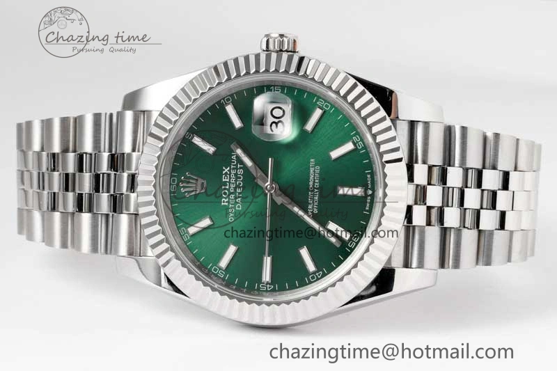 DateJust 41mm 126334 DIWF 1:1 Best Edition 904L Steel Green Sunburst Dial on Jubilee Bracelet SA3235