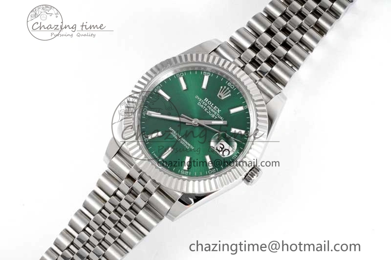 DateJust 41mm 126334 DIWF 1:1 Best Edition 904L Steel Green Sunburst Dial on Jubilee Bracelet SA3235