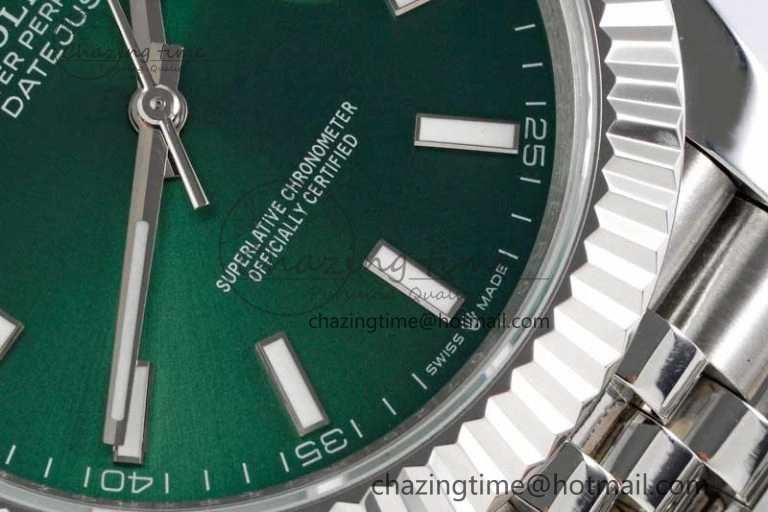 DateJust 41mm 126334 DIWF 1:1 Best Edition 904L Steel Green Sunburst Dial on Jubilee Bracelet SA3235