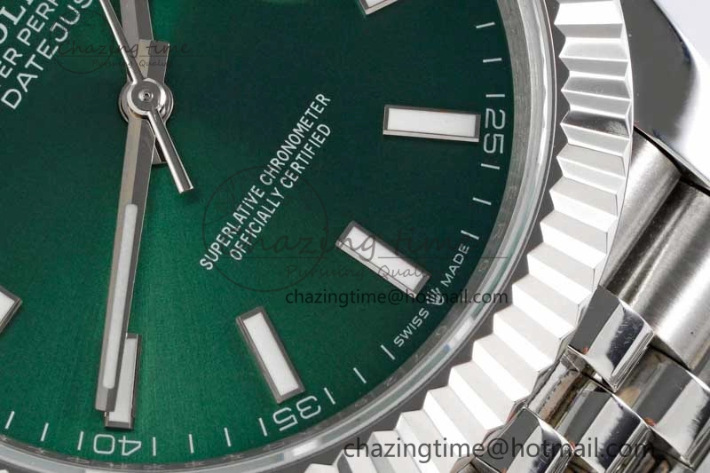 DateJust 41mm 126334 DIWF 1:1 Best Edition 904L Steel Green Sunburst Dial on Jubilee Bracelet SA3235
