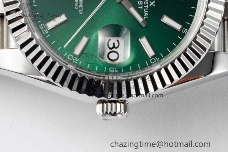 DateJust 41mm 126334 DIWF 1:1 Best Edition 904L Steel Green Sunburst Dial on Jubilee Bracelet SA3235