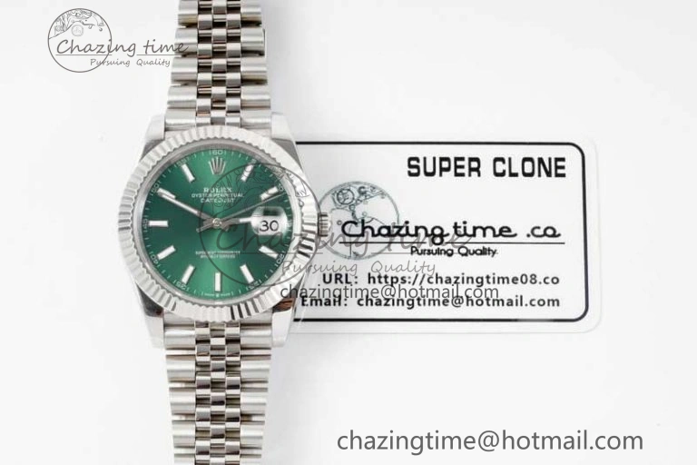 DateJust 41mm 126334 DIWF 1:1 Best Edition 904L Steel Green Sunburst Dial on Jubilee Bracelet SA3235