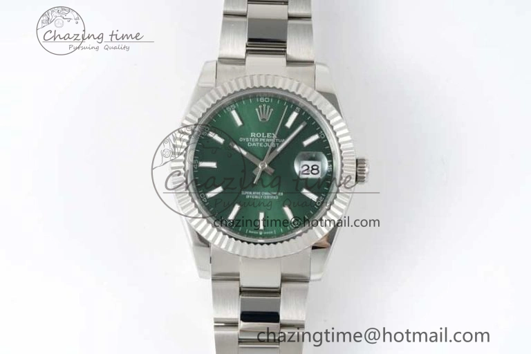 DateJust 41mm 126334 DIWF 1:1 Best Edition 904L Steel Green Sunburst Dial on Oyster Bracelet SA3235