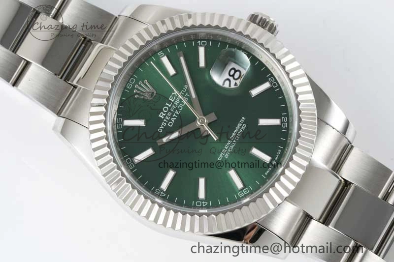 DateJust 41mm 126334 DIWF 1:1 Best Edition 904L Steel Green Sunburst Dial on Oyster Bracelet SA3235