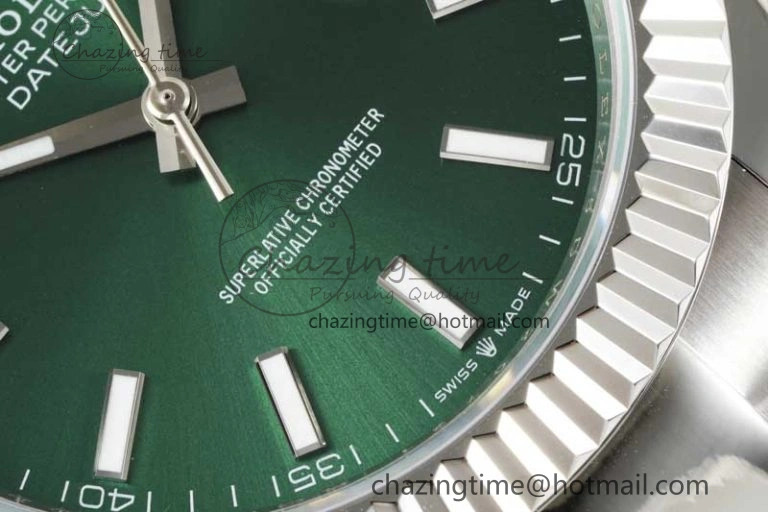 DateJust 41mm 126334 DIWF 1:1 Best Edition 904L Steel Green Sunburst Dial on Oyster Bracelet SA3235