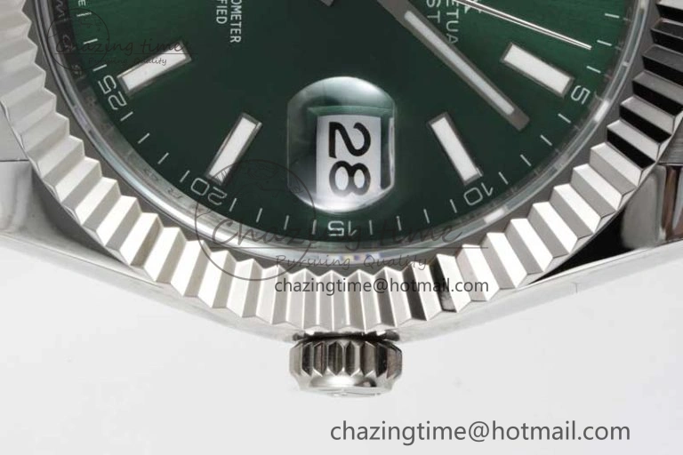 DateJust 41mm 126334 DIWF 1:1 Best Edition 904L Steel Green Sunburst Dial on Oyster Bracelet SA3235