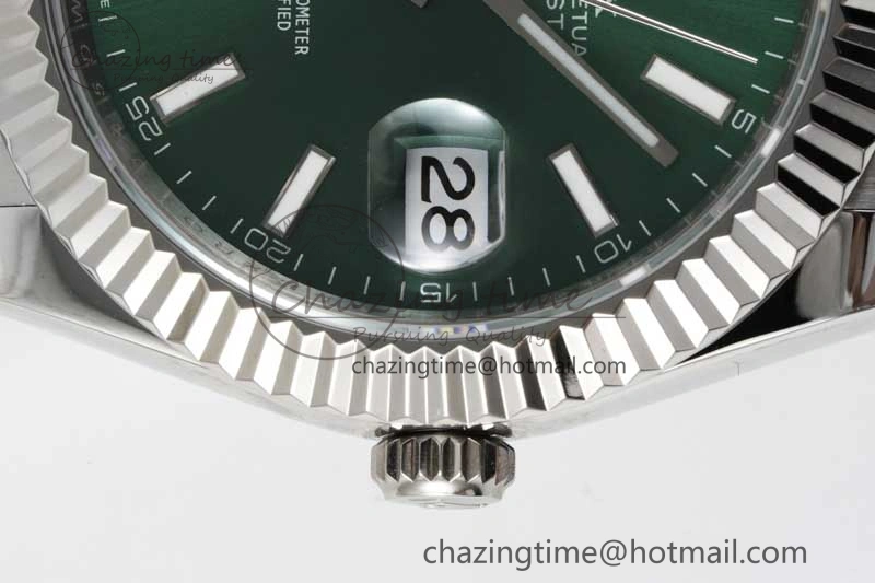 DateJust 41mm 126334 DIWF 1:1 Best Edition 904L Steel Green Sunburst Dial on Oyster Bracelet SA3235