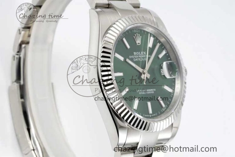 DateJust 41mm 126334 DIWF 1:1 Best Edition 904L Steel Green Sunburst Dial on Oyster Bracelet SA3235
