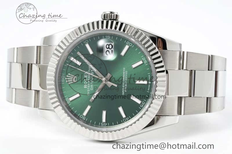 DateJust 41mm 126334 DIWF 1:1 Best Edition 904L Steel Green Sunburst Dial on Oyster Bracelet SA3235
