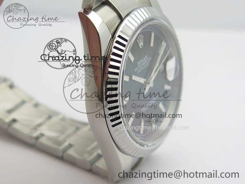 DateJust 41mm 126334 Noob 1:1 Best Edition Fluted Bezel Black Dial On SS Oyster Bracelet A3235