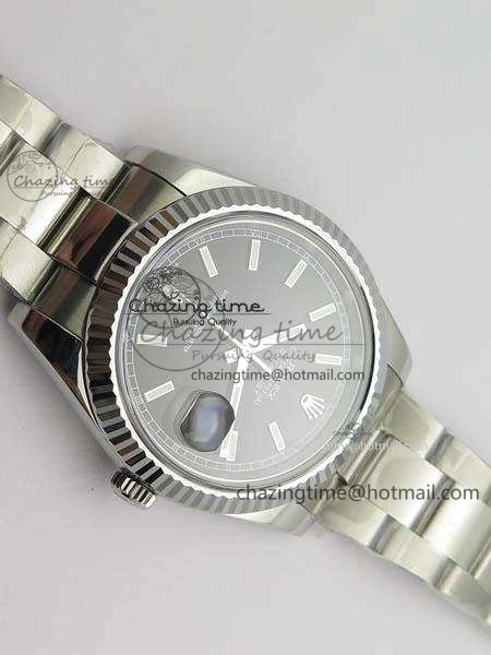DateJust 41mm 126334 Noob 1:1 Best Edition Fluted Bezel Black Dial On SS Oyster Bracelet A3235