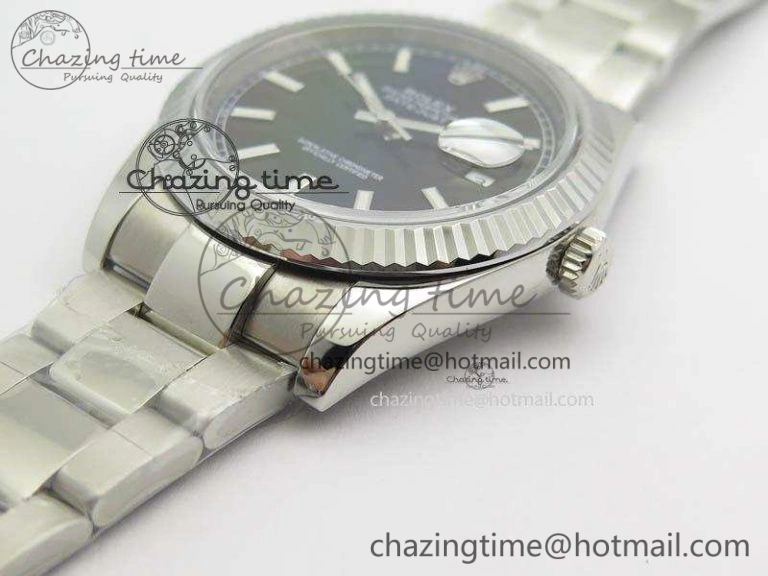 DateJust 41mm 126334 Noob 1:1 Best Edition Fluted Bezel Black Dial On SS Oyster Bracelet A3235