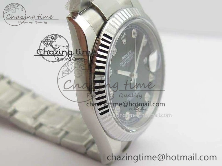 DateJust 41mm 126334 Noob 1:1 Best Edition Fluted Bezel Black Diam Dial On SS Oyster Bracelet A3235