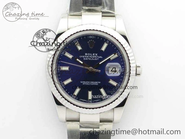 DateJust 41mm 126334 Noob 1:1 Best Edition Fluted Bezel Blue Dial On SS Oyster Bracelet A3235