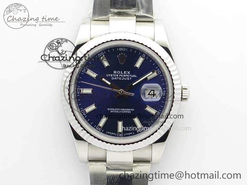 DateJust 41mm 126334 Noob 1:1 Best Edition Fluted Bezel Blue Dial On SS Oyster Bracelet A3235