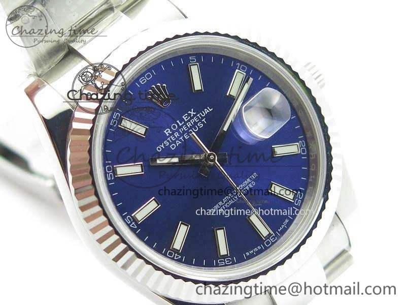 DateJust 41mm 126334 Noob 1:1 Best Edition Fluted Bezel Blue Dial On SS Oyster Bracelet A3235