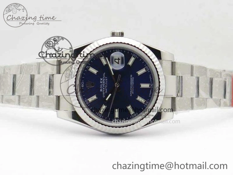 DateJust 41mm 126334 Noob 1:1 Best Edition Fluted Bezel Blue Dial On SS Oyster Bracelet A3235