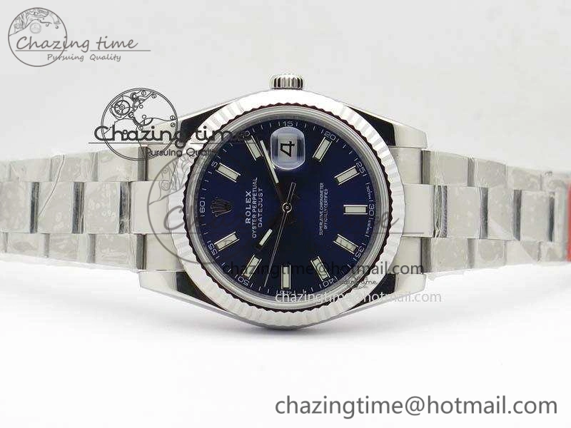 DateJust 41mm 126334 Noob 1:1 Best Edition Fluted Bezel Blue Dial On SS Oyster Bracelet A3235