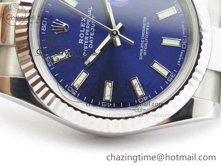 DateJust 41mm 126334 Noob 1:1 Best Edition Fluted Bezel Blue Dial On SS Oyster Bracelet A3235