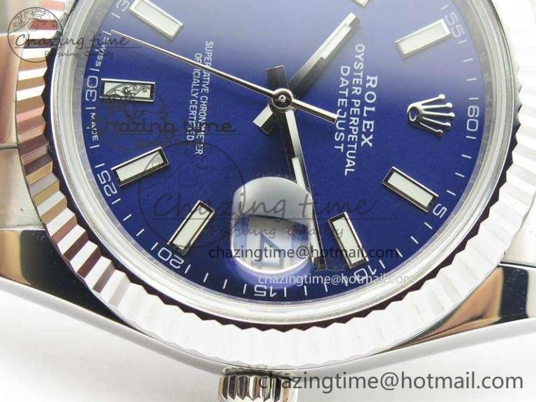 DateJust 41mm 126334 Noob 1:1 Best Edition Fluted Bezel Blue Dial On SS Oyster Bracelet A3235