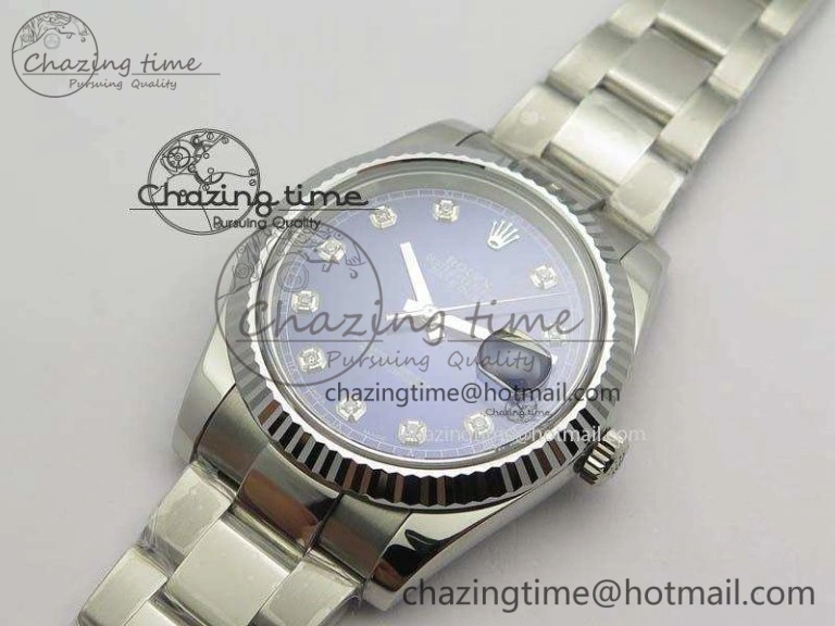DateJust 41mm 126334 Noob 1:1 Best Edition Fluted Bezel Blue Diam Dial On SS Oyster Bracelet A3235