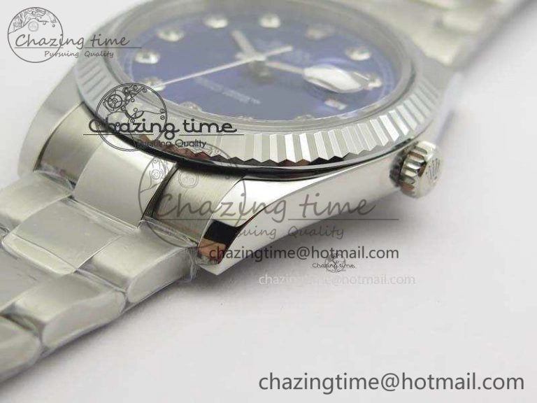 DateJust 41mm 126334 Noob 1:1 Best Edition Fluted Bezel Blue Diam Dial On SS Oyster Bracelet A3235