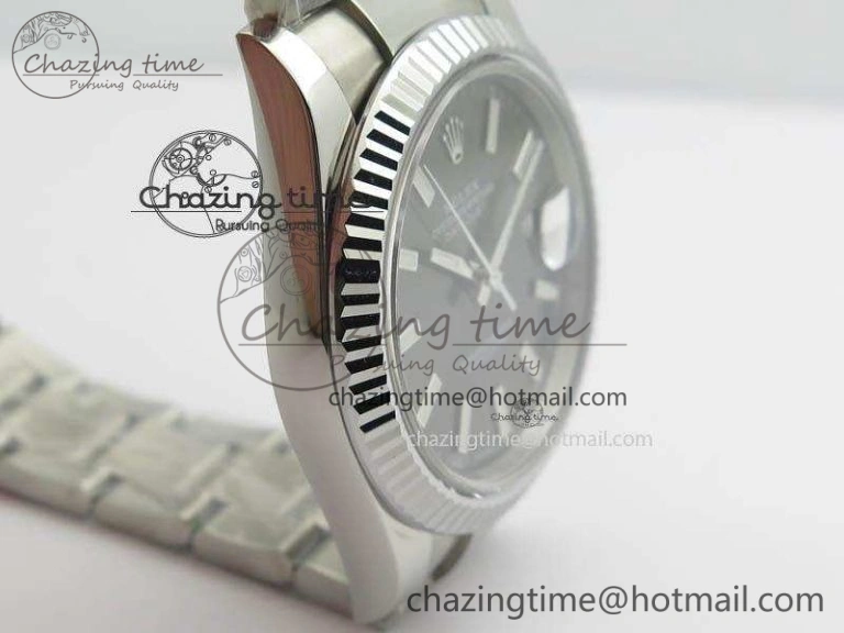 DateJust 41mm 126334 Noob 1:1 Best Edition Fluted Bezel Gray Dial On SS Oyster Bracelet A3235
