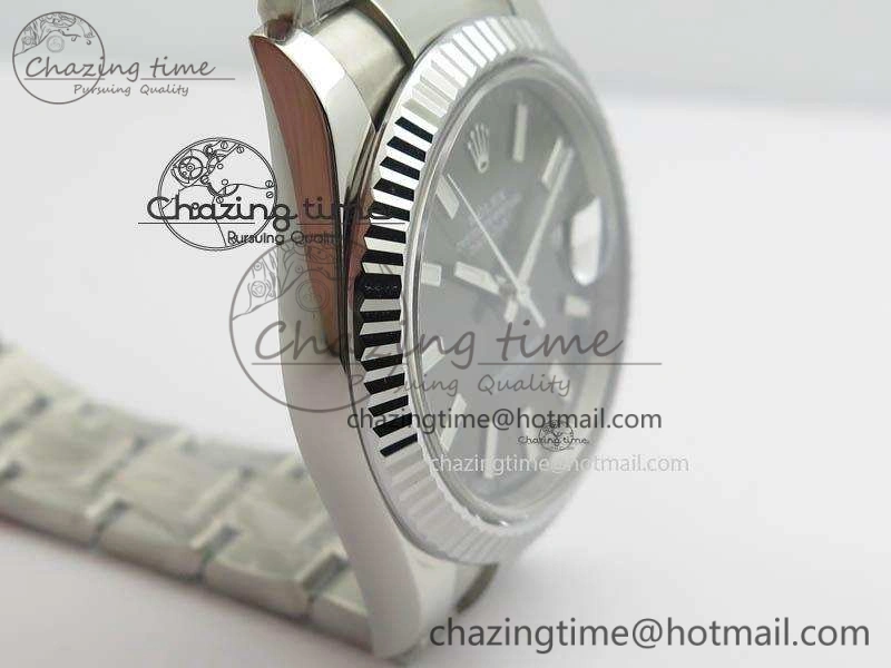 DateJust 41mm 126334 Noob 1:1 Best Edition Fluted Bezel Gray Dial On SS Oyster Bracelet A3235
