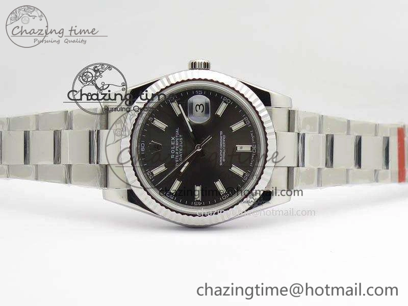 DateJust 41mm 126334 Noob 1:1 Best Edition Fluted Bezel Gray Dial On SS Oyster Bracelet A3235