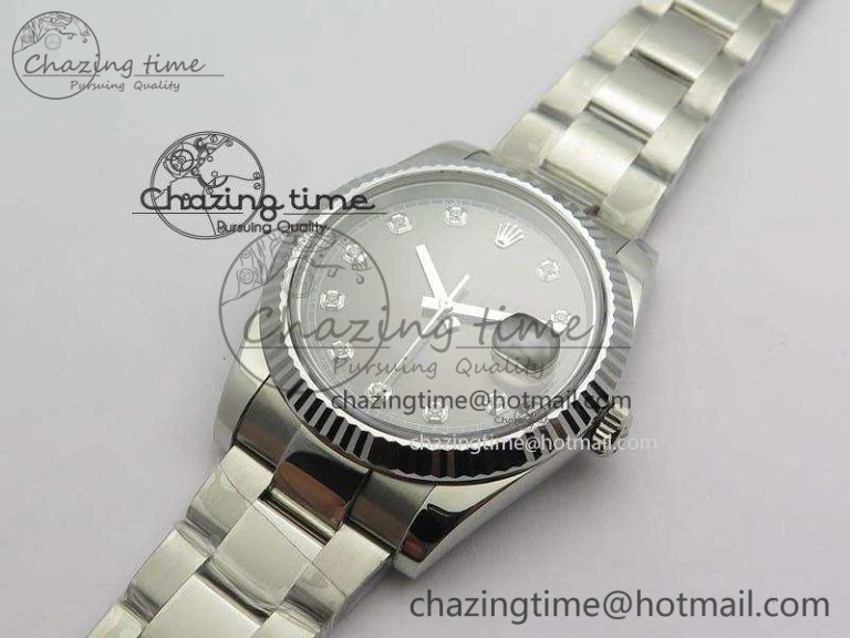 DateJust 41mm 126334 Noob 1:1 Best Edition Fluted Bezel Gray Diam Dial On SS Oyster Bracelet A3235