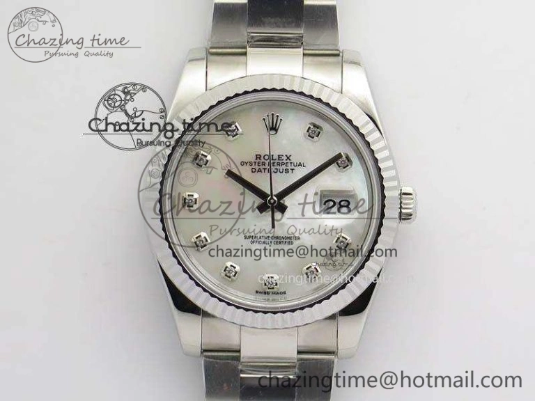 DateJust 41mm 126334 Noob 1:1 Best Edition Fluted Bezel MOP Diam Dial On SS Oyster Bracelet A3235