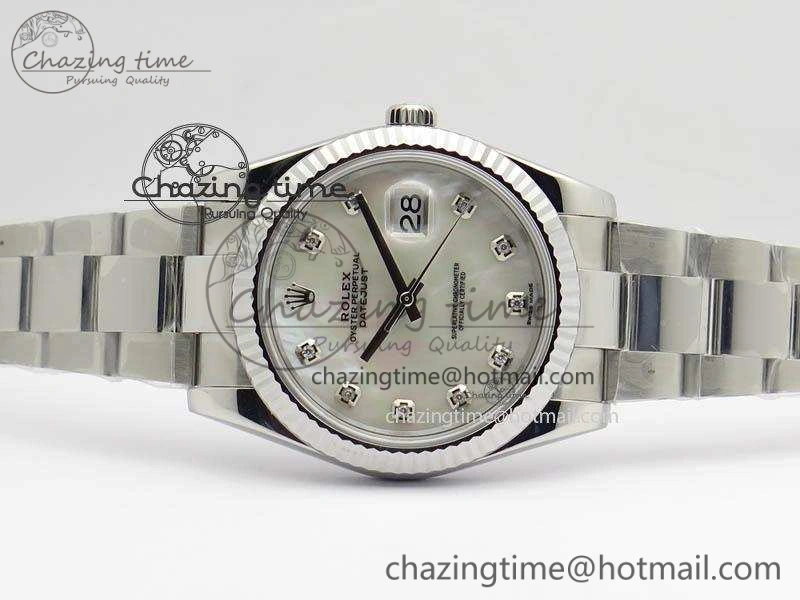 DateJust 41mm 126334 Noob 1:1 Best Edition Fluted Bezel MOP Diam Dial On SS Oyster Bracelet A3235