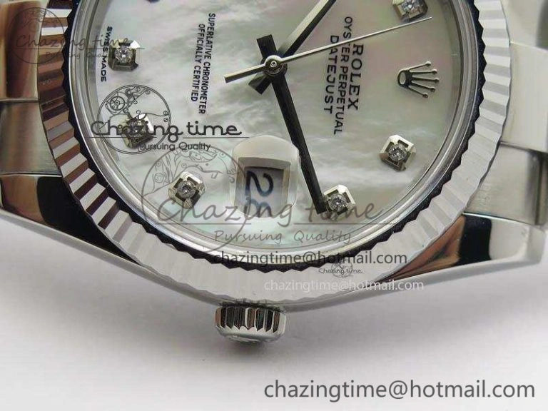 DateJust 41mm 126334 Noob 1:1 Best Edition Fluted Bezel MOP Diam Dial On SS Oyster Bracelet A3235