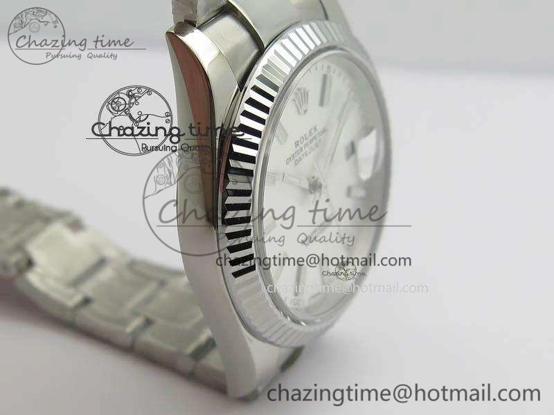 DateJust 41mm 126334 Noob 1:1 Best Edition Fluted Bezel Silver Dial On SS Oyster Bracelet A3235